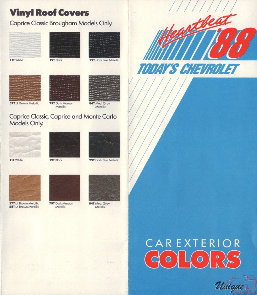 1988 General Motors Paint Charts Corporate 3